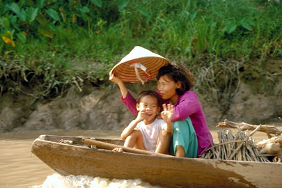 Boot im Mekongdelta